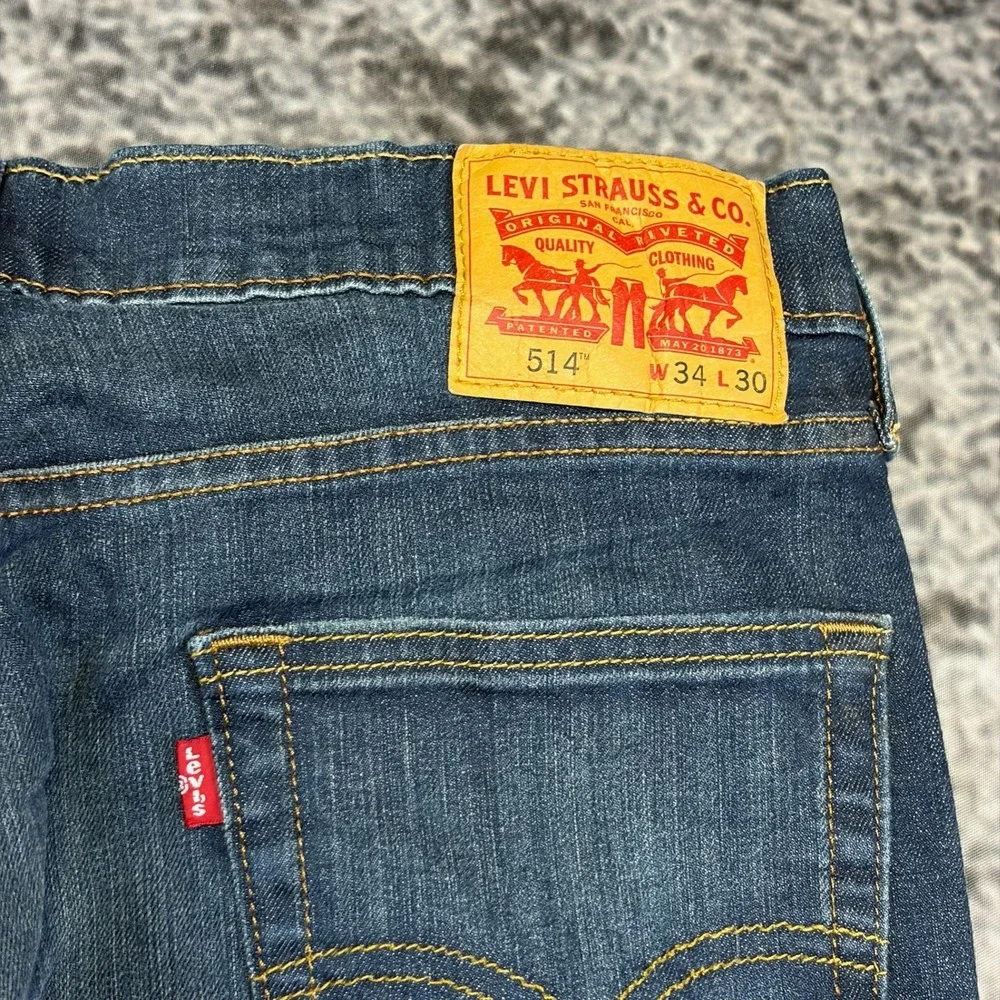 Levi's 514 Jeans Mens 34x30 Blue Straight Fit Cotton Denim
